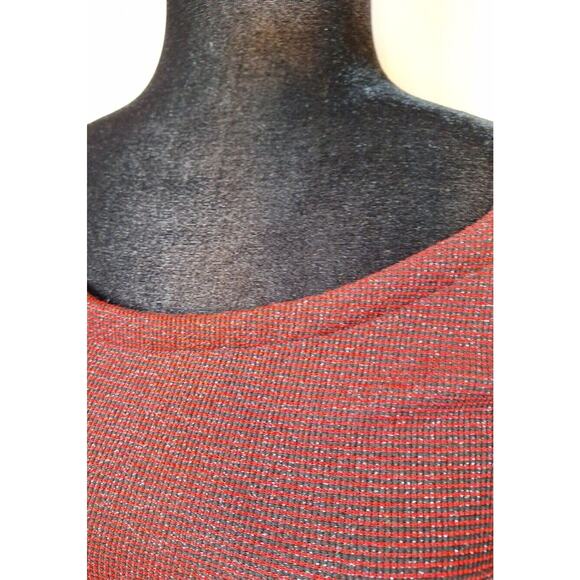 Red Valentino Point d'Esprit Lurex Knit Polka Dot Stripe Dress Women Size Medium - Picture 13 of 15